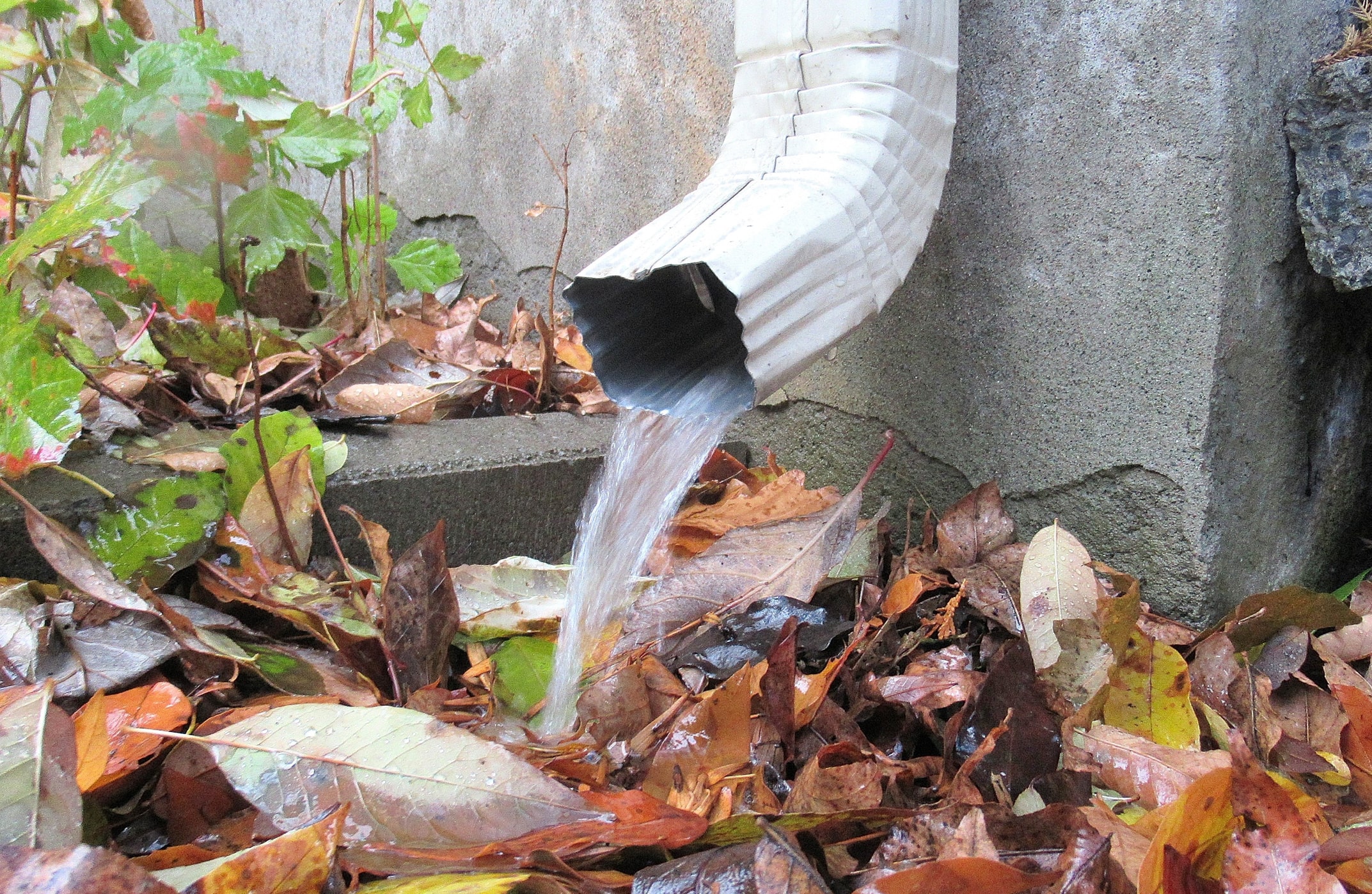 Gouttiere et accumulation d'eau, pourquoi ne pas ajouter un drain a vos  descentes de gouttieres